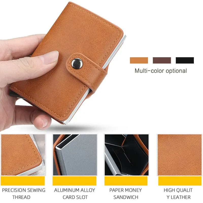 Credit Card Wallet For Men Smart Minimalist Card Holder Rfid Wallet,Automatic Pop-up Type