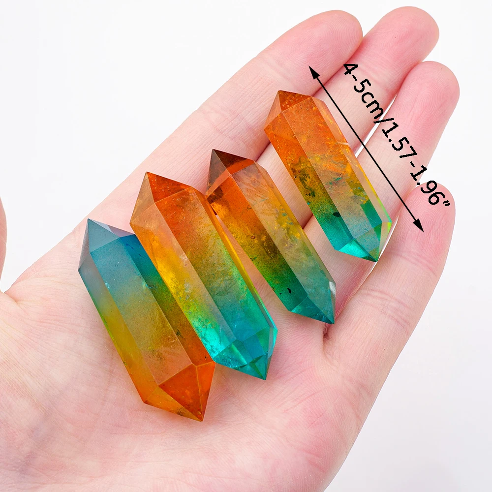 

Хрустальный колпачок Runyangshi, прозрачный кварц, двойная точка, цвет Aura