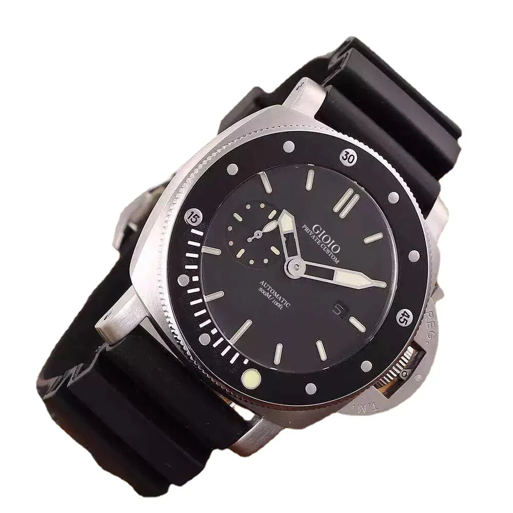 

Мужские автоматические механические часы синие Черные Керамические кожаные