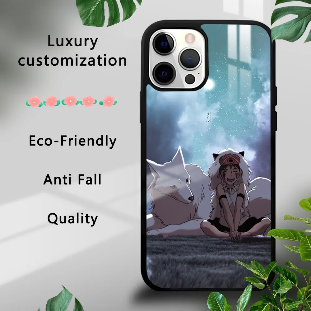 Чехол для телефона с аниме P-Princess M-Mononoke iPhone 16 15 14 13 12 11 Pro Xs Max Mini Plus Celulares Hard Funda
