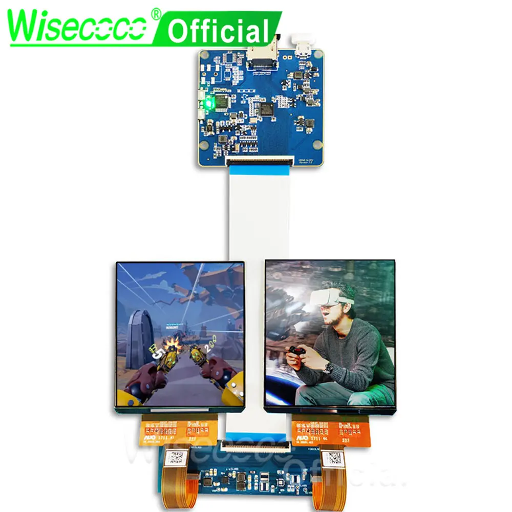 

Wisecoco 3.81 Inch OLED AMOLED 1080*1200 MIPI Display LCD Screen For VR AR HMD Project H381DLN01.2 90HZ