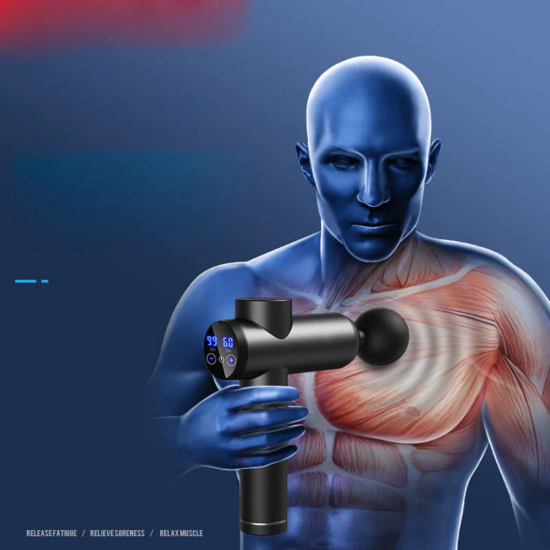 High Frequency Massage Gun Electric Massager Muscle Relaxation With 8 Heads For Body Fitness Fascia Gun