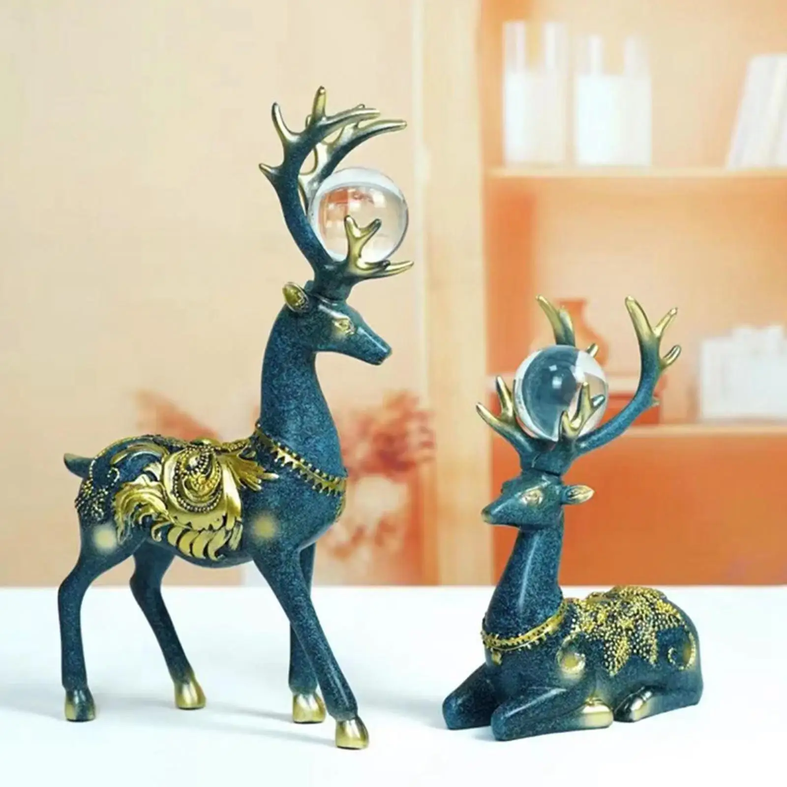 

2 шт., декоративная статуэтка оленя для гостиной