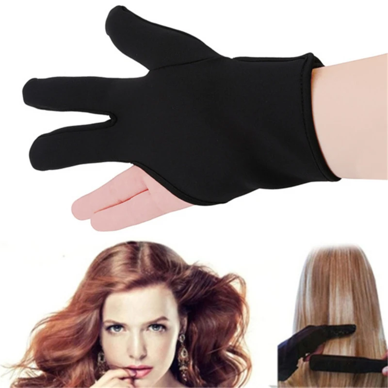 

Черная термостойкая перчатка с тремя пальцами выпрямитель для волос завивка перчатки с тремя пальцами Инструменты для укладки волос
