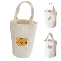 ins wind pure cotton cartoon bear embroidery storage bucket portable household childrens toy clothing storage bag