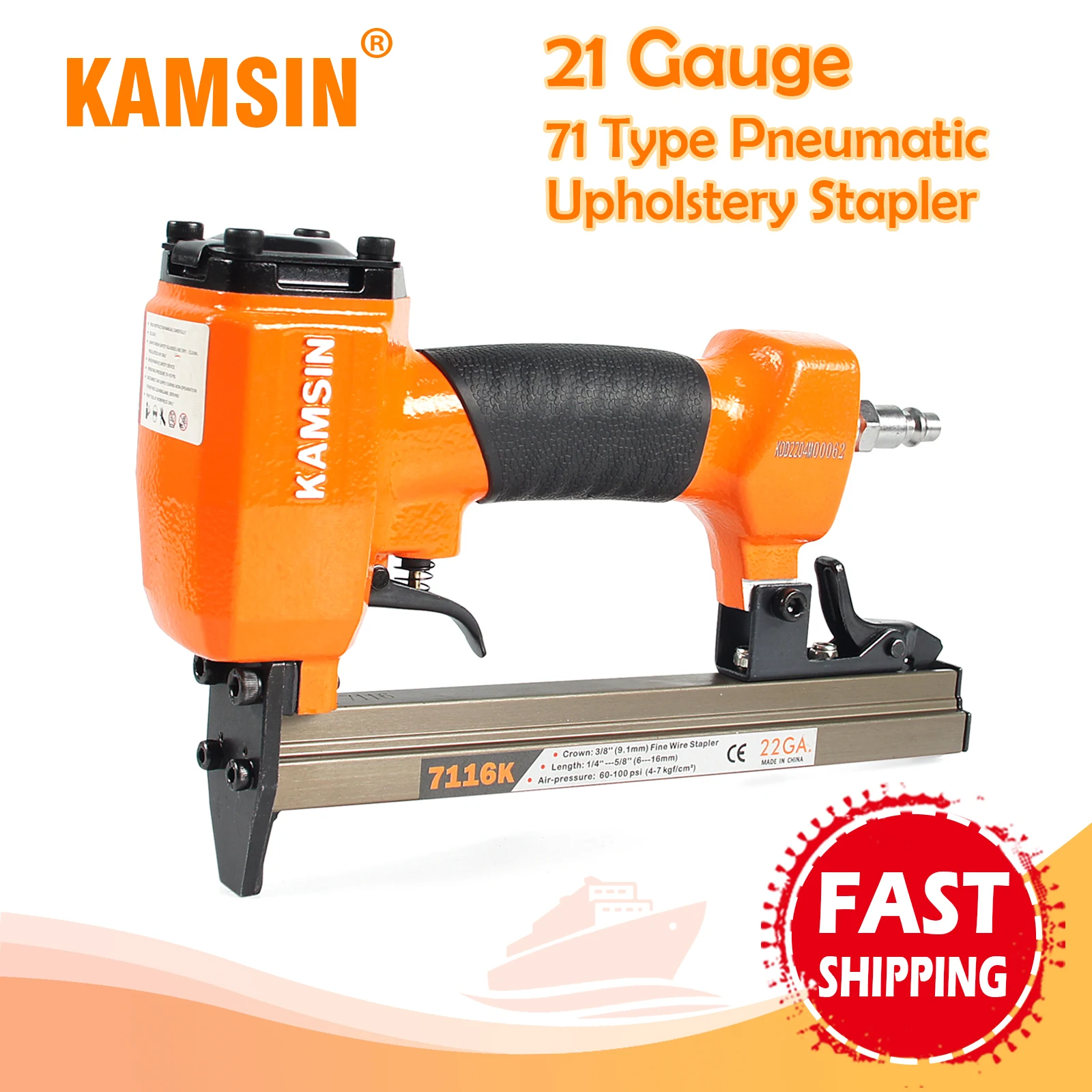 KAMSIN 7116K 22 Gauge 71 Series Pneumatic Upholstery Stapler