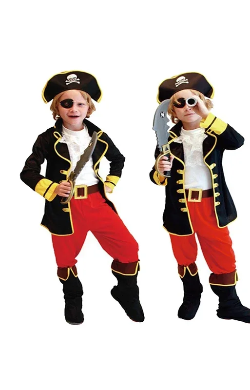 Фото Костюмы для косплея на Хэллоуин pour enfants, костюм пирата с жандарным жанром, ансамбль для косплея с капюшоном Jack pour noël et nou №1
