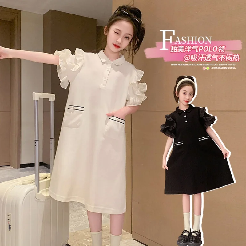 

Summer Dresses for Young Girls 4-16 Years Girl Elegant Party Dress 2023 New Children's Clothes Free Delivery Korean Style Dress
