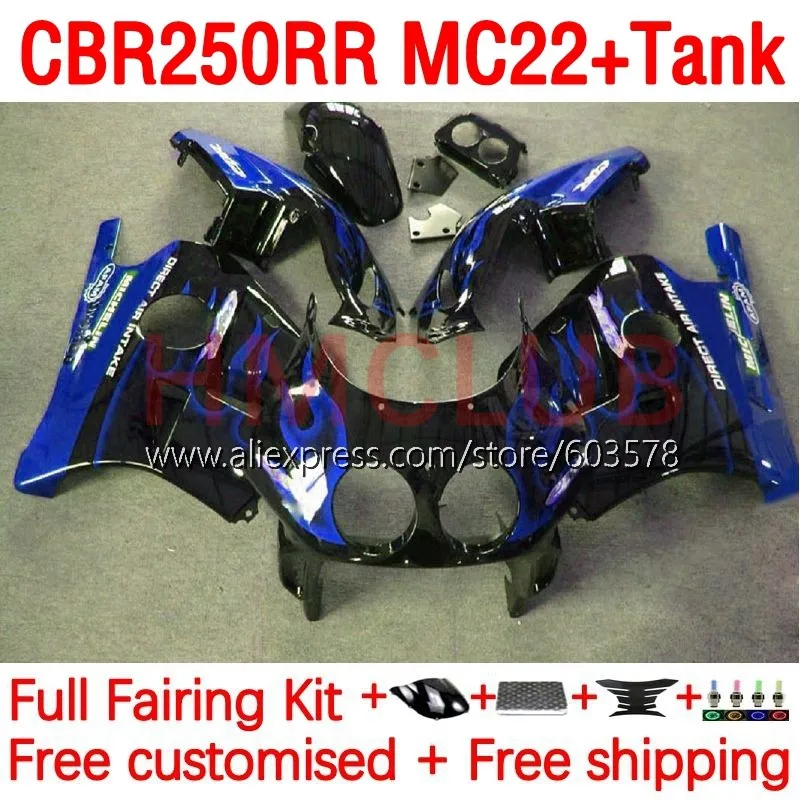 

+Tank OEM For HONDA CBR250RR CBR250 CBR 250 RR 250RR MC22 90 91 92 93 94 1995 1996 1997 1998 1999 Fairing 192No.266 blue glossy