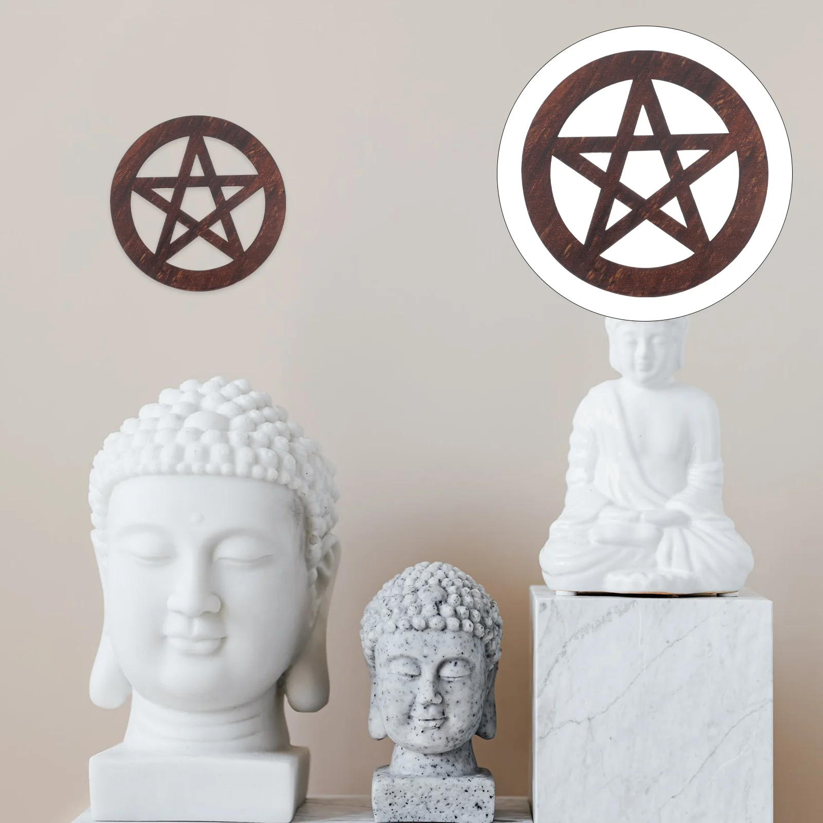 

Board Altar Wall Hangings House Supplies Pentagram Wooden Mat Coaster Wooden Wicca Altar