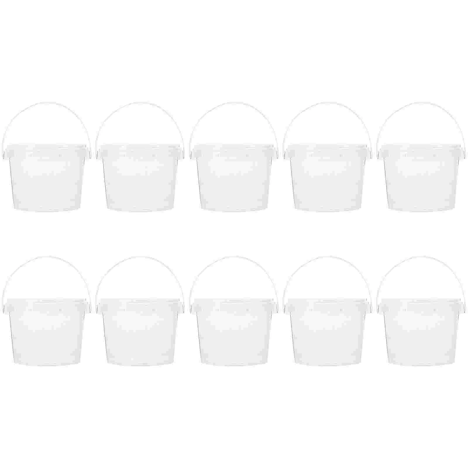 

10 Pcs Transparent Small Barrel Ice Buckets Plastic Storage Food Sealed Freezer Bowl Dustproof Pp Toys Fresh Keeping Round