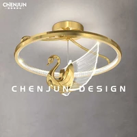 light luxury master bedroom lamp ceiling lamp high end swan simple modern creative led room lamp nordic style lamps