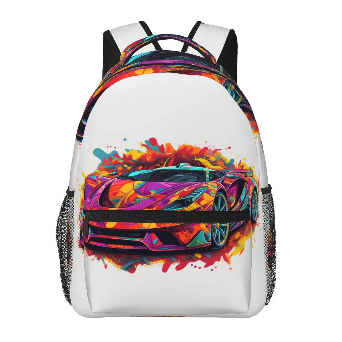 

Страстный спортивный рюкзак для автомобиля, элегантные мужские уличные большие школьные ранцы с психоделическим рисунком, рюкзак