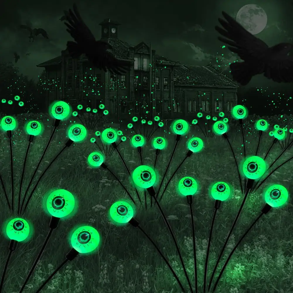 

6 Heads Halloween Ghost Eye Ground Insertion Light Outdoor Courtyard Party Decoration Props Scene Layout Solar Lights