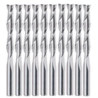 10x твердосплавные двойные спиральные фрезы с двумя канавками 3,175x22 мм Фрезы с ЧПУ