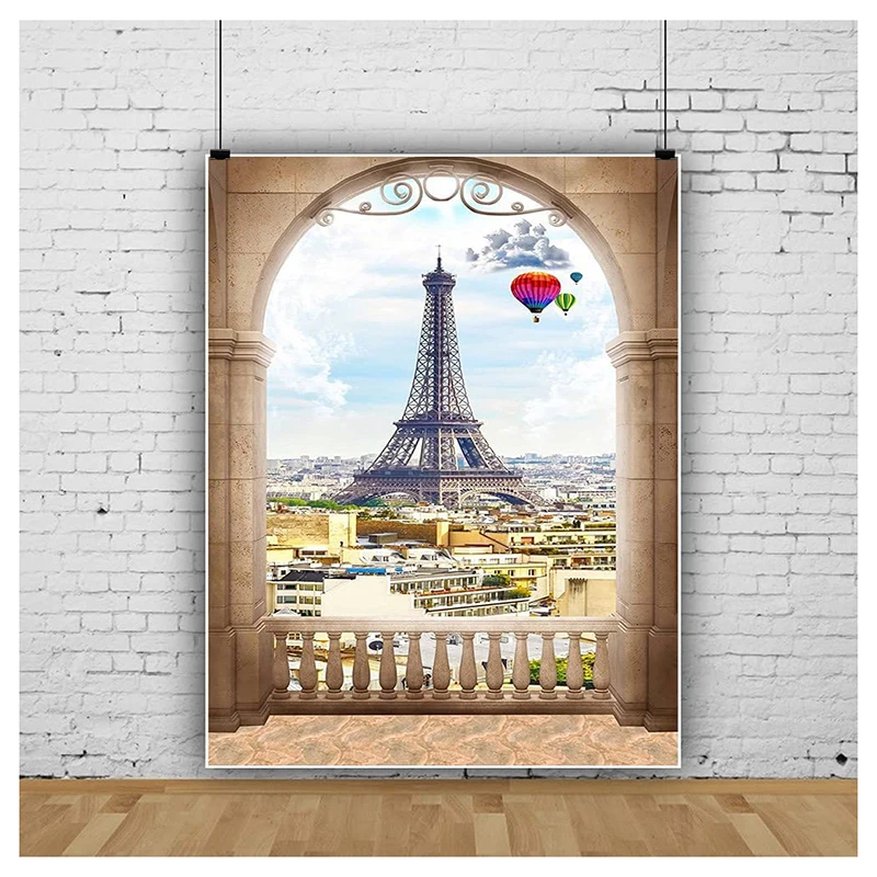 

Виниловый фон для фотосъемки Романтический Париж Эйфелева башня городской пейзаж верхняя изогнутая платформа Дети влюбленные портреты