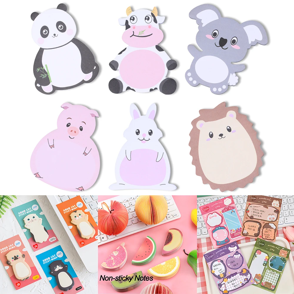 4 упаковки забавные милые липкие заметки кавайный блокнот почтовый список дел