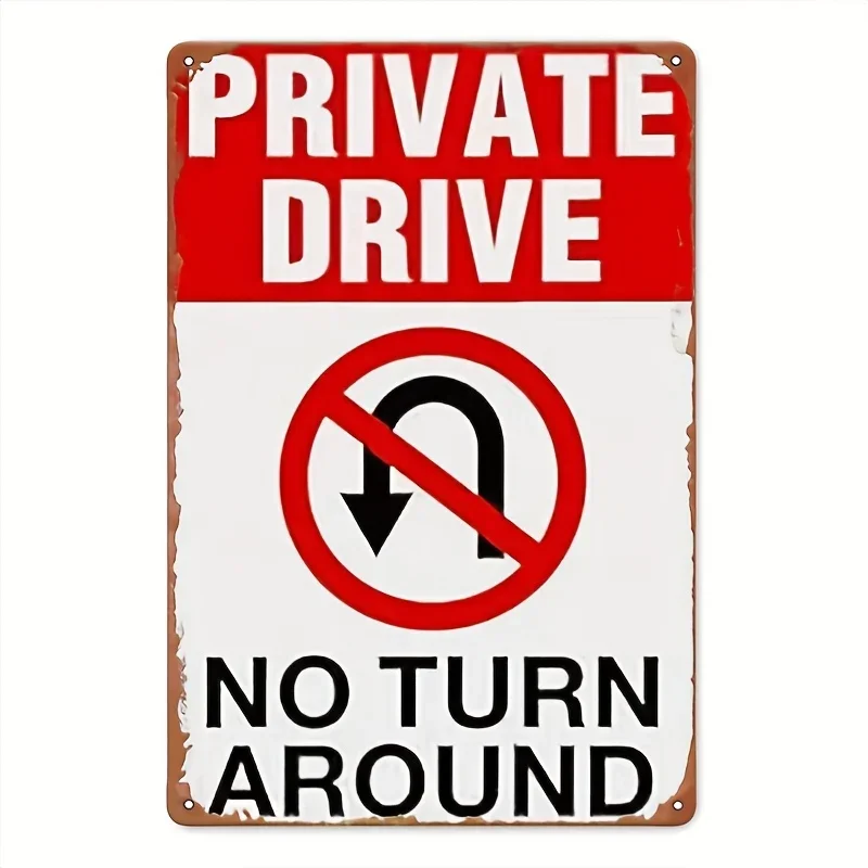 

Винтажный металлический знак CIFBUY "Private Driveway No U-Turn"