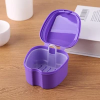 oral denture care bath box cleaning false teeth nursing with hanging net container cleaning false teeth bath case