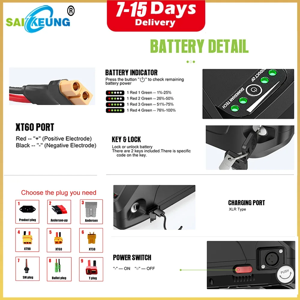 Аккумулятор для электровелосипеда Hailong Polly 36 48 в 52 60 72 25 30 Ач 40 50 18650