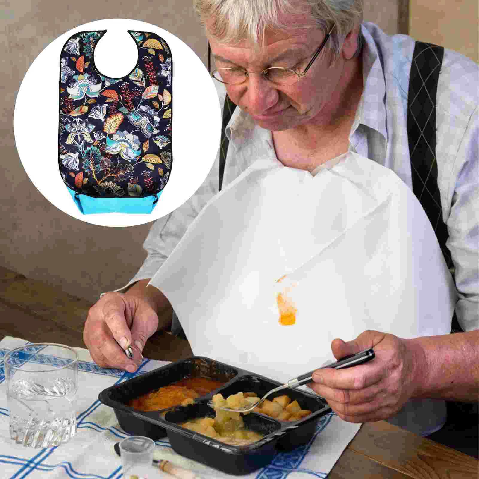 

Printing Adult Mealtime Bib The Aged Seniors Waterproof Bib Eating Apron