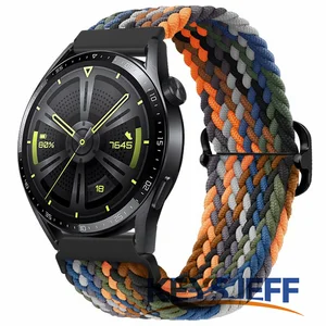 Compatible for Samsung Galaxy Watch 3 45mm Band/Huawei GT3/GT 2 46mm Stretchy Adjustable Elastic Nylon Loop Wristband