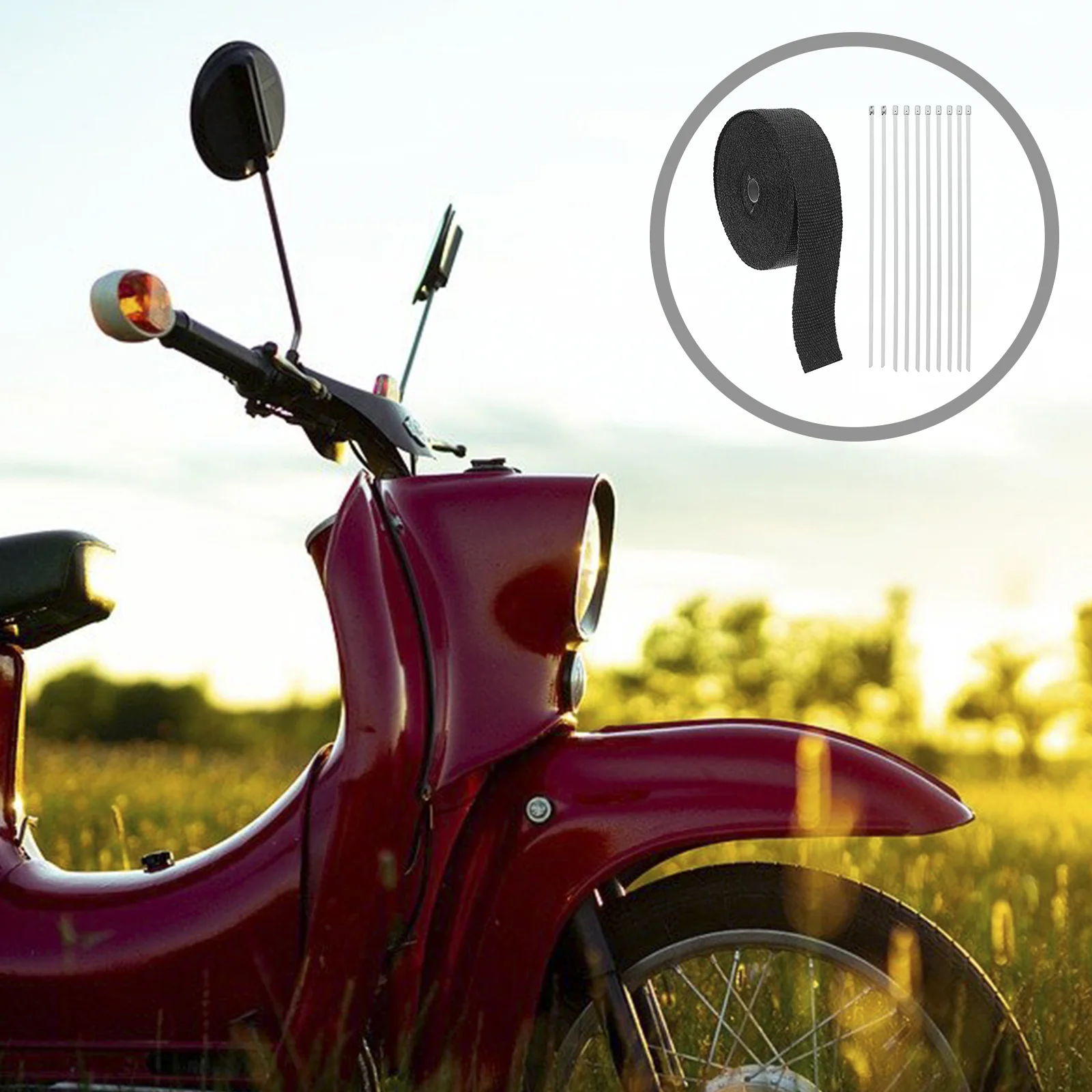 

1 рулон выхлопной тепловой пленки для мотоцикла минеральное стекло теплозащитная лента