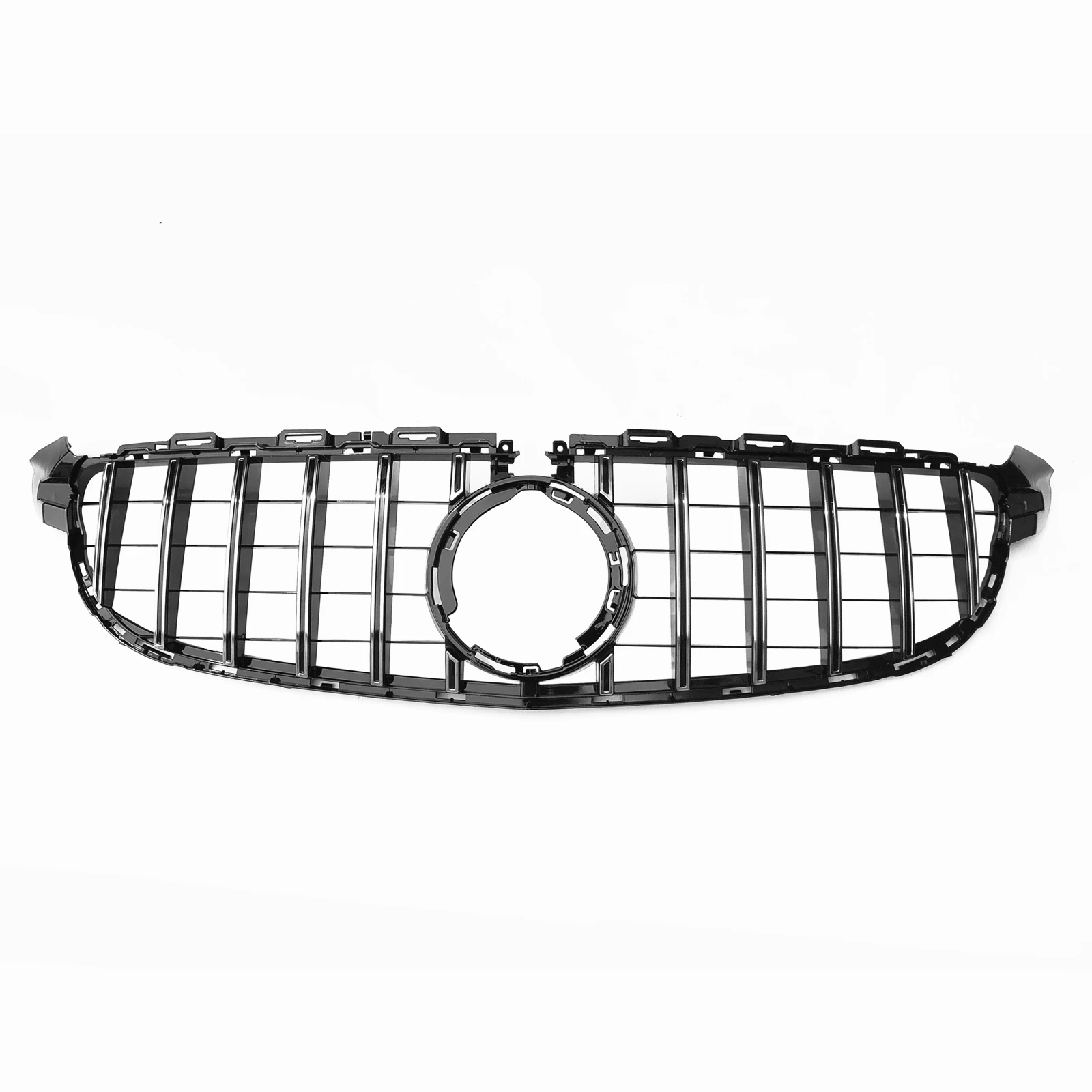 

Car Front Grille Grill For Mercedes Benz C Class W205 C63 C63S AMG 2019 2021 GT Silver Panamericana Style Car Bumper Hood Mesh
