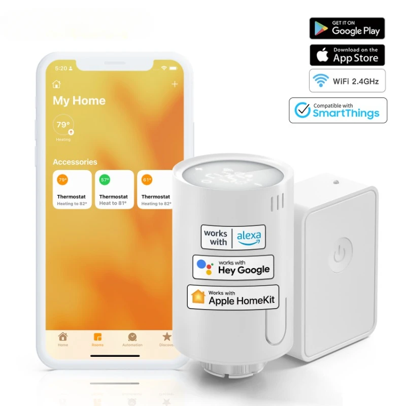 

Meross HomeKit умный термостат клапан стартер, WiFi радиатор термостат расширения, работа с Siri, Alexa,Google Assistant,SmartThings
