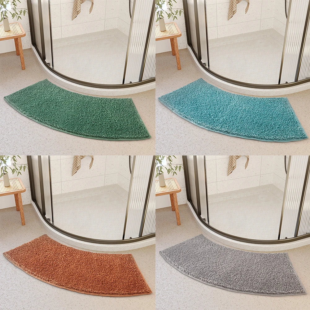 

Quick Drying Bathroom Mat Rubber Non-Slip Bathroom Mat Bathroom Mat Fan-Shaped Super Absorbent Thin Bathroom Mat Carpet