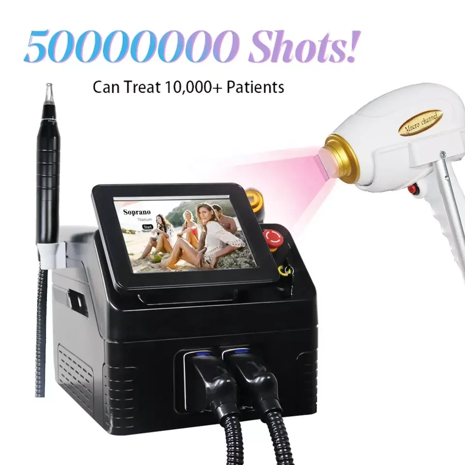 

2023 Новый диодный лазер 808 755 1064 нм Перманентный портативный пикосекундный лазер для удаления татуировок и удаления волос машина для 2-в-1