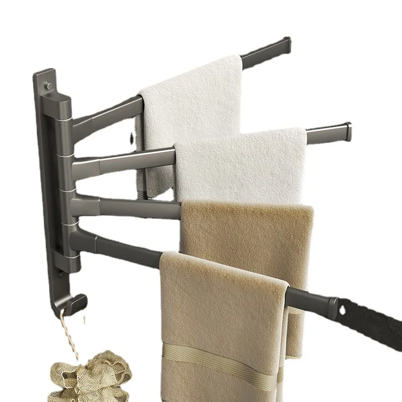 Серая вращающаяся вешалка для полотенец Space Aluminium Gun без перфорации отличное