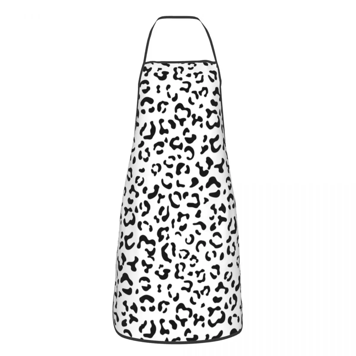 

Unisex Leopard Spots Black And White Print Kitchen Chef Cooking Baking Apron Women Men Animal Skin Tablier Cuisine for Painting