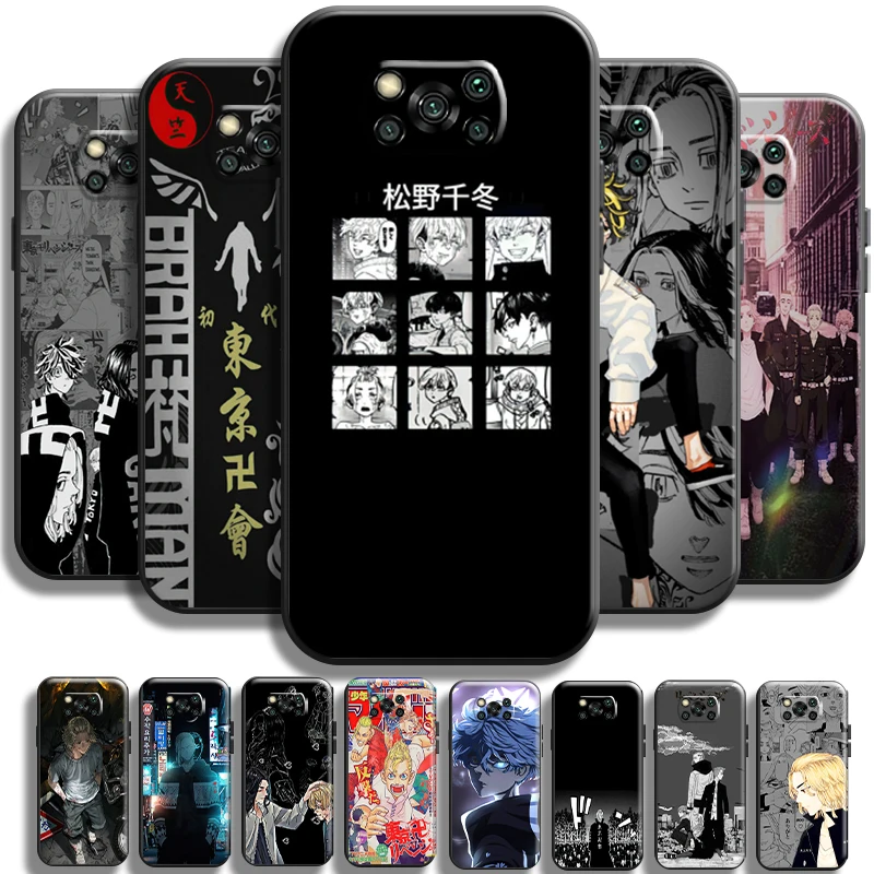 

Anime Tokyo Revengers For Xiaomi Poco X3 Pro NFC For POCO X3 GT Phone Case TPU Liquid Silicon Back Full Protection Black Shell