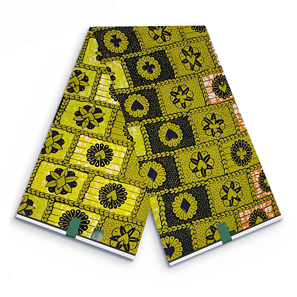 

Оригинальная ткань, ткань из Анкары, 100% хлопок, африканская восковая ткань, ткань стандартной голландской ткани, 6 ярдов для шитья