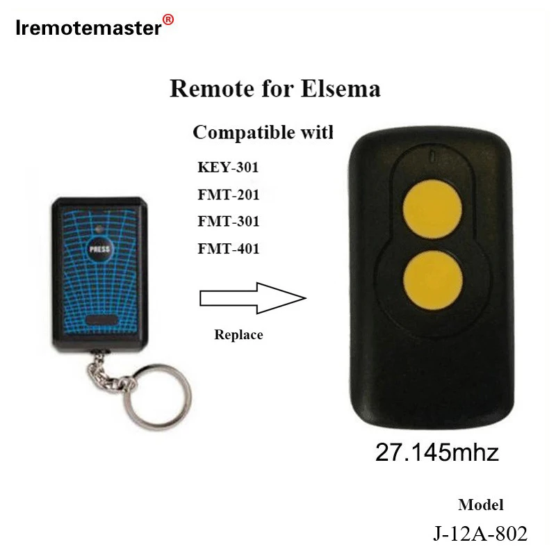 

For Elsema Garage/Gate Compatible Remote Key301 27.145MHz Suits FMT201/FMT301/FMT401 Free Shipping
