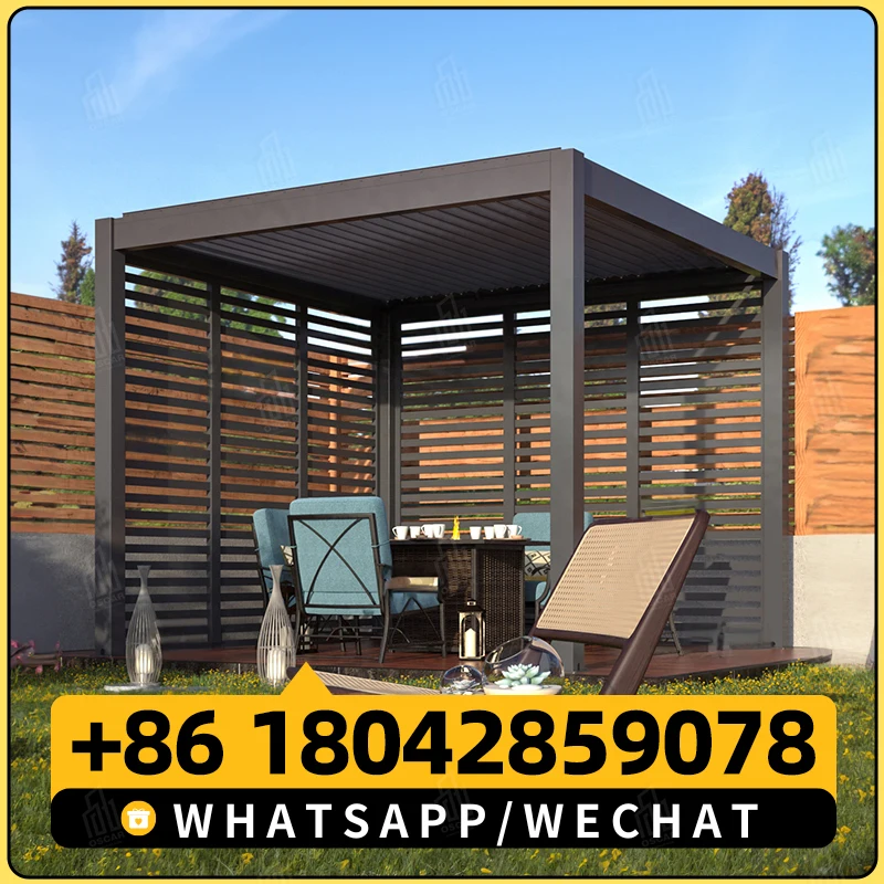 Моторизованные уличные непромокаемые панели садовый навес патио беседка с