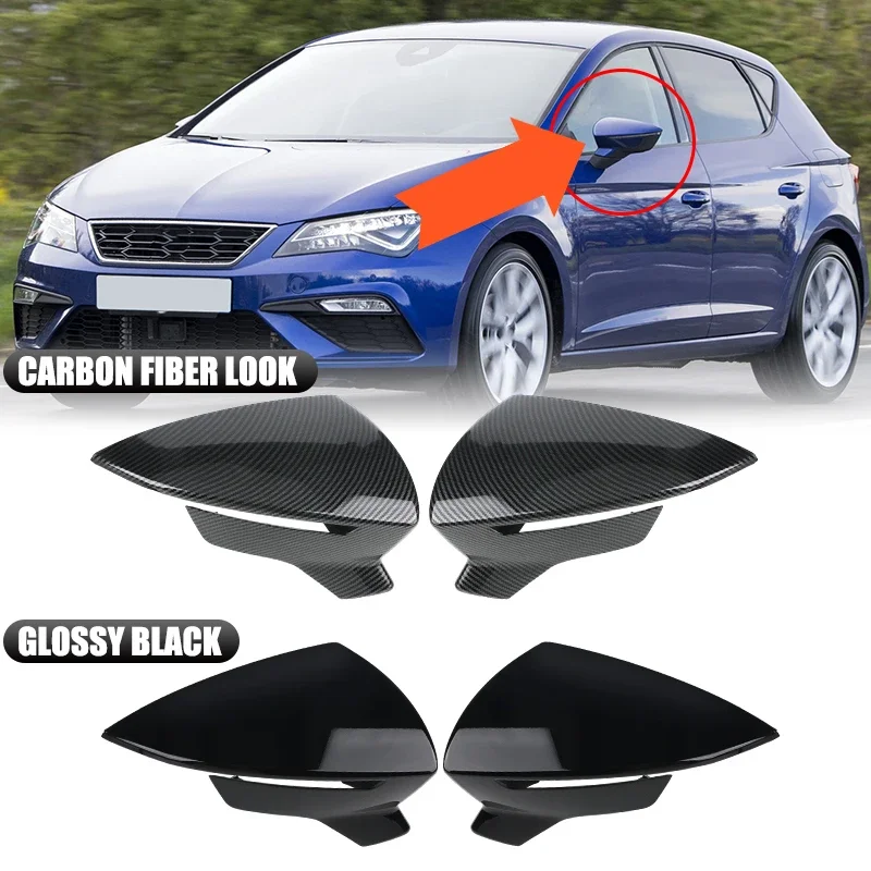 Фото Накладка на зеркало заднего вида для Seat Ibiza Mk5 V 6F KJ1 2017-2023, Leon Lion Mk3 III 5F ST / FR / Cupra 2012-2020, Arona KJ7 2017-2023 №1