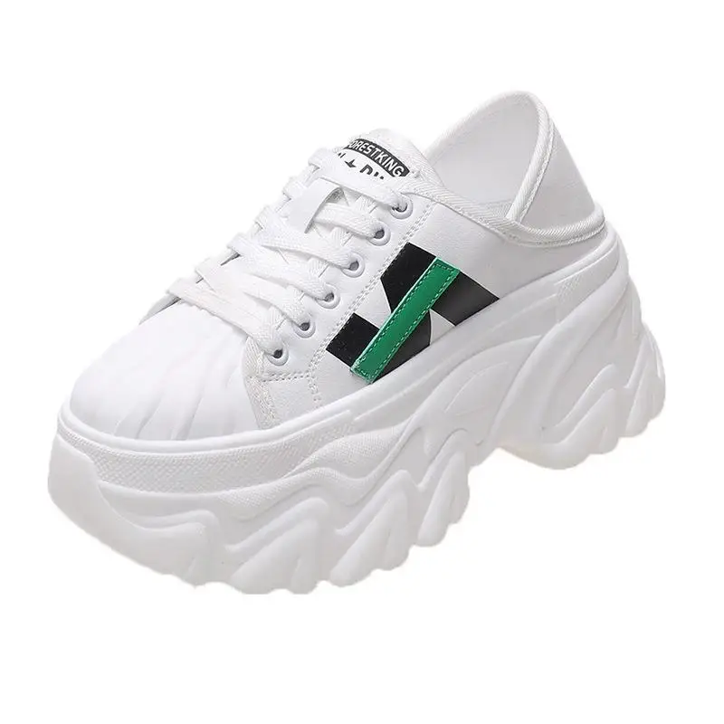 2023 Spring Autumn New Breathable Explosive Style Increase Small Fashion Versatile Casual Shoes Thick-Soled White Shoes Women