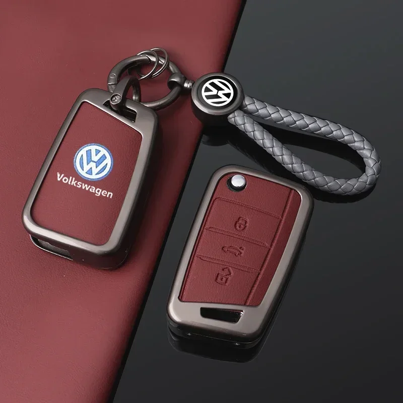 Фото Автомобильные инструменты 2026: Новые стильные накладки для ключей Volkswagen VW с 3 кнопками, чехол-брелок из цинкового сплава для VW Volkswagen Golf 7 MK №4