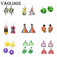 yaologe 2022 fashion animal flower acrylic jewelry drop earrings female cute party gift handmade wholesale ethnic style brincos