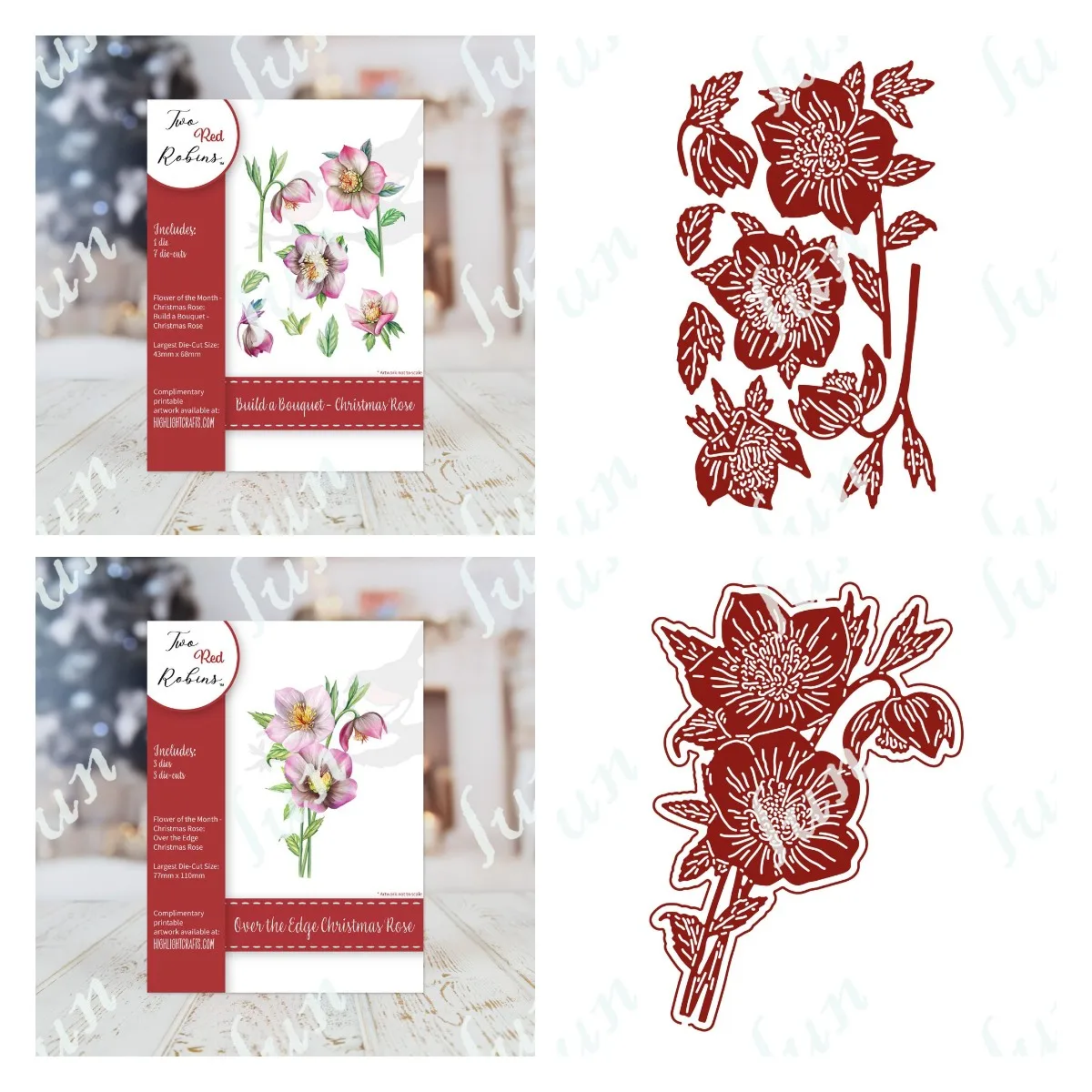 Маленькие рождественские розовые металлические штампы набор трафаретов для