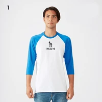pure cotton mens round collar and shoulder seven point sleeve color t shirt printed logo
