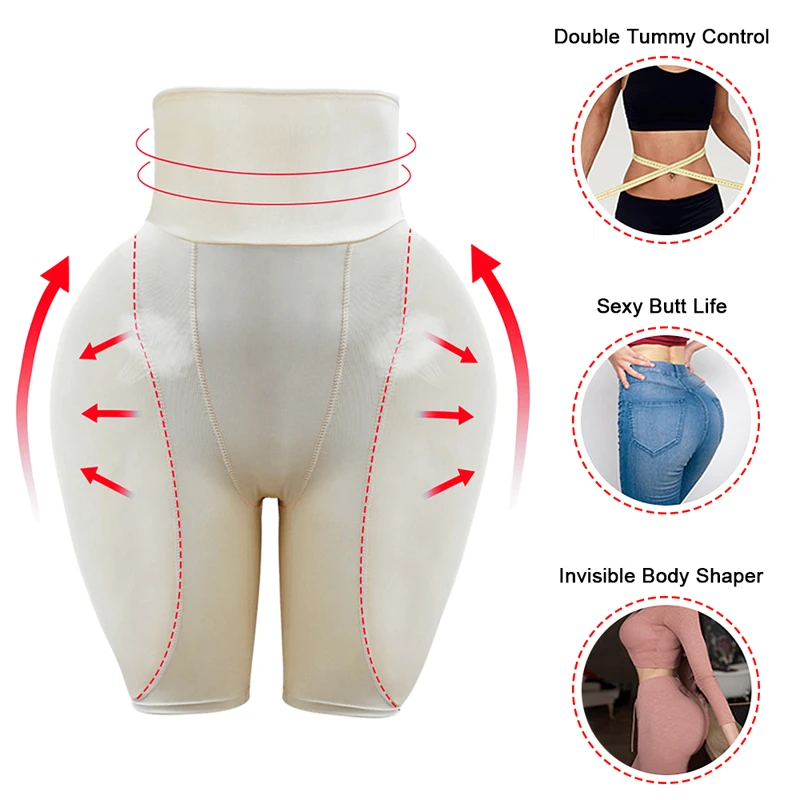 NINGMI Butt Lifter Control Panties Body Shaper Fake Pad Foam Padded Hip Enhancer Underpants Female Shapewear Hip Up