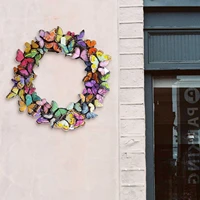 butterfly wreath artificial wreath for front door colorful butterflies wreaths home farmhouse holiday decor handmade garland