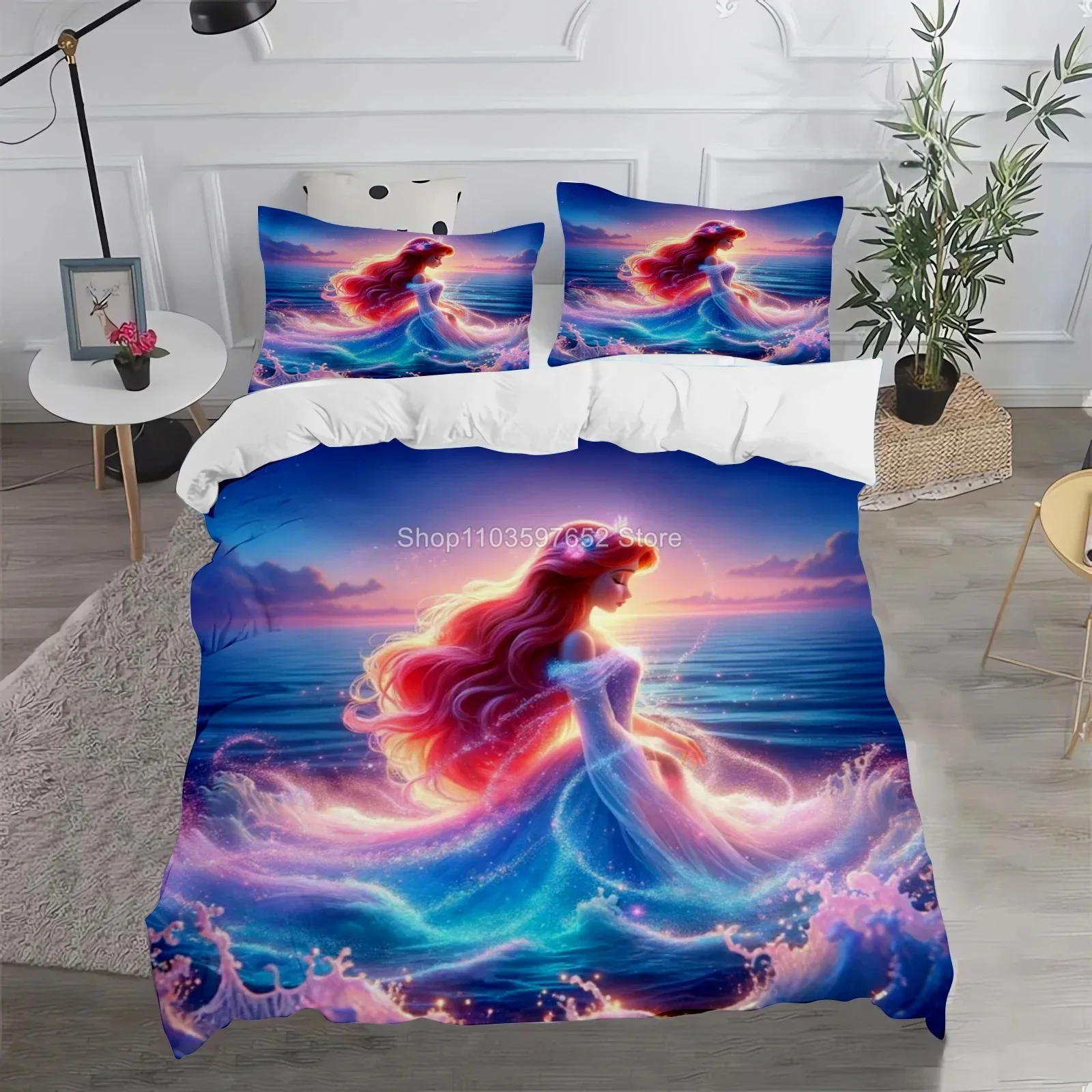 Детский комплект постельного белья с 3d-изображением красавицы и чудовища