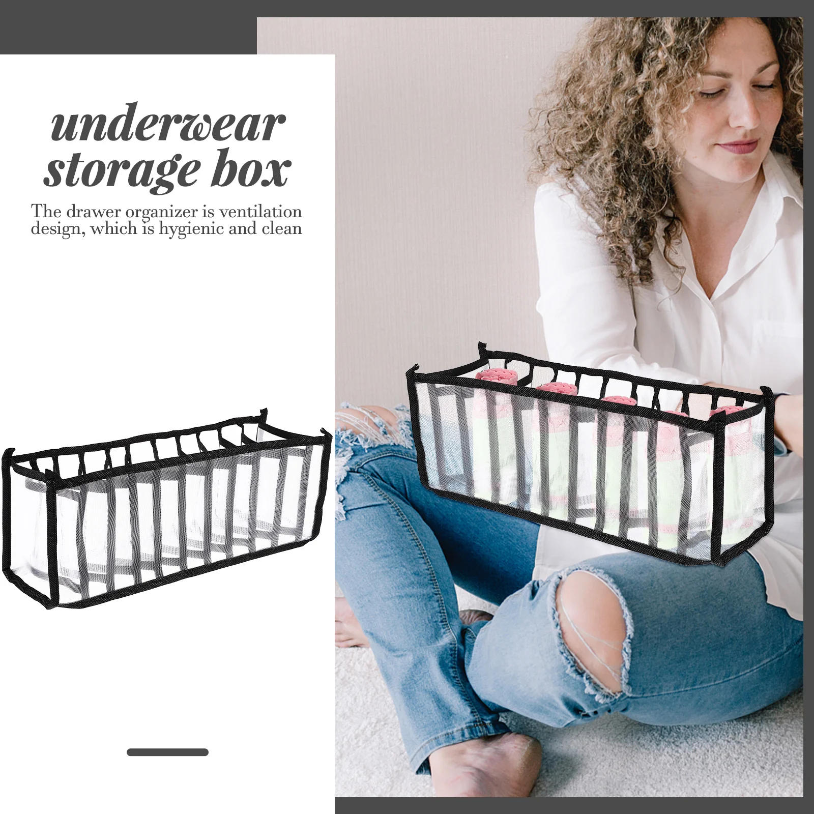 

Drawer Organizer Storage Box Closet Socks Holder Clothes Boxes Divider Containers Women Dividers Foldable Organizers