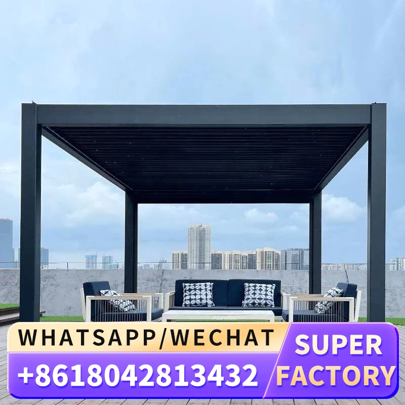 Уличная моторизованная беседка Shinilions размером 10x12 Современная