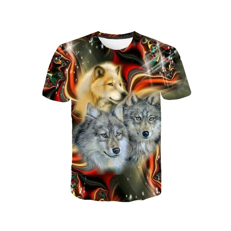 

New Summer Men'S 3d Printed T-Shirt Cool Animal Wolf Graphics 3d Fashion O Collar Short Sleeve Casual Harajuku Plus Size Top