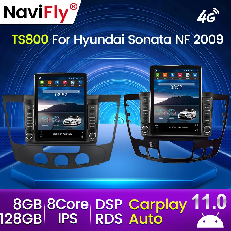 Автомагнитола 8 ГБ + 128 для Hyundai Sonata NF 2008-2010 мультимедийный видеоплеер навигация